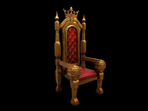 Stylized Throne Medieval Royal Armchair Furniture 3D Model