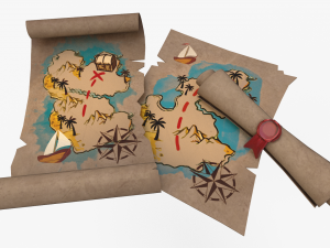 treasure map 3D मॉडल