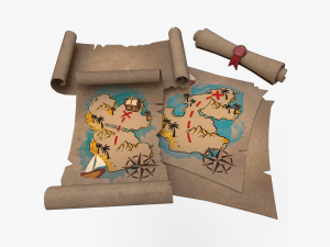 treasure map 3D मॉडल