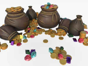 bag of coins 3D Model