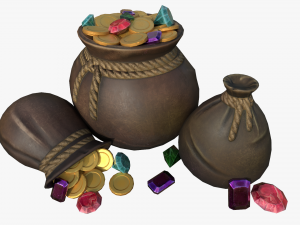 bag of coins Modelo 3D