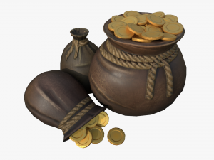 bag of coins Modelo 3D
