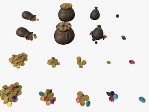 bag of coins Modelo 3D
