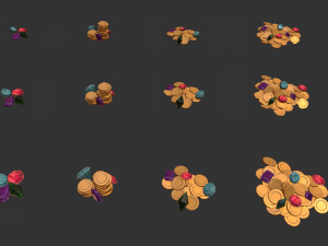 bag of coins Modelo 3D
