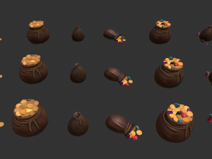 bag of coins Modelo 3D