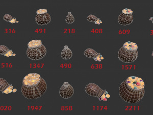 bag of coins Modelo 3D