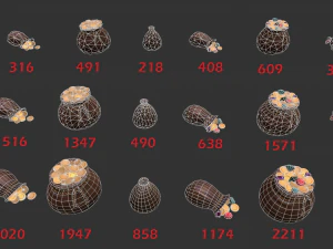 bag of coins 3D Model