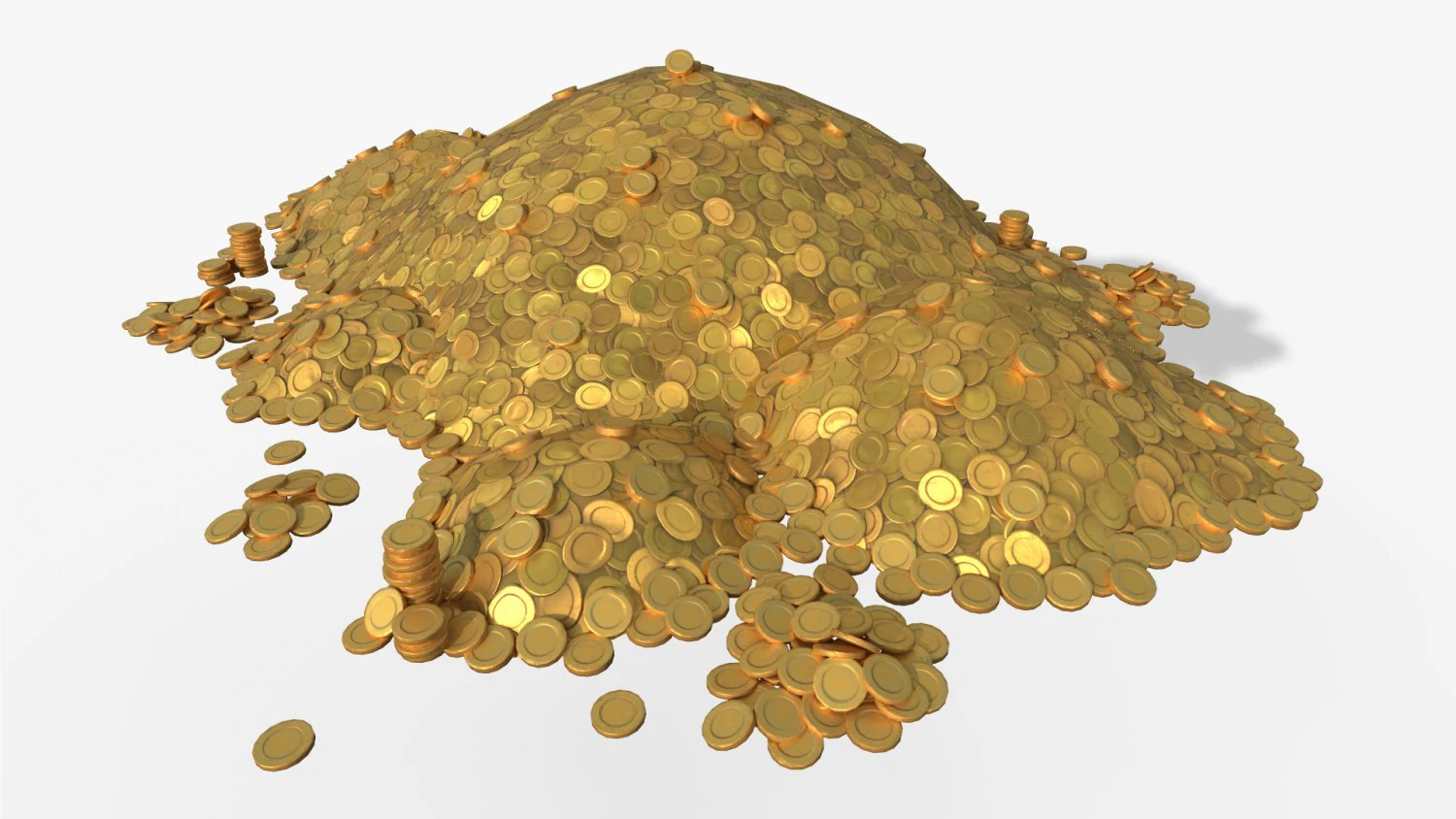 Pile of gold 3D Model .c4d .max .obj .3ds .fbx .stl .blend 
