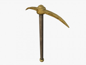 golden pickaxe Modelo 3D