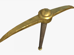 golden pickaxe Modelo 3D