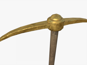golden pickaxe Modelo 3D