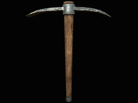 Kazma Ahşap Balta Madenciler &Ccedil;elik Alet 3D Model