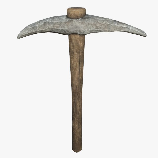 stone pickaxe 3D Модель .c4d .max .obj .3ds .fbx .stl .blend 