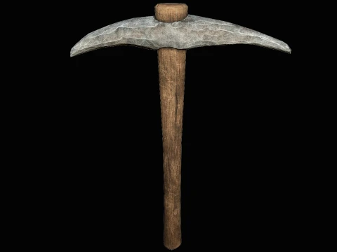 Stone Pickaxe Miners Ancient Survival Tool 3D Model