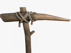 wooden pickaxe 3D Model