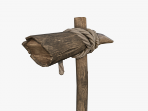 wooden pickaxe 3D Model