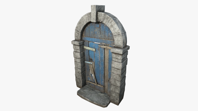 medieval wooden door 3D Model .c4d .max .obj .3ds .fbx .stl .blend 