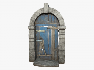 medieval wooden door 3D Model