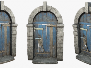 medieval wooden door 3D Model