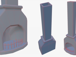 medieval fireplace 3D मॉडल