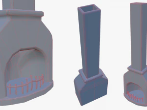 medieval fireplace 3D Model
