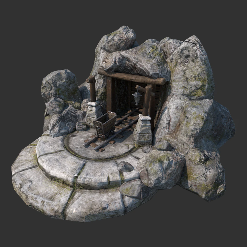 old abandoned mine 3D Model .c4d .max .obj .3ds .fbx .stl .blend 