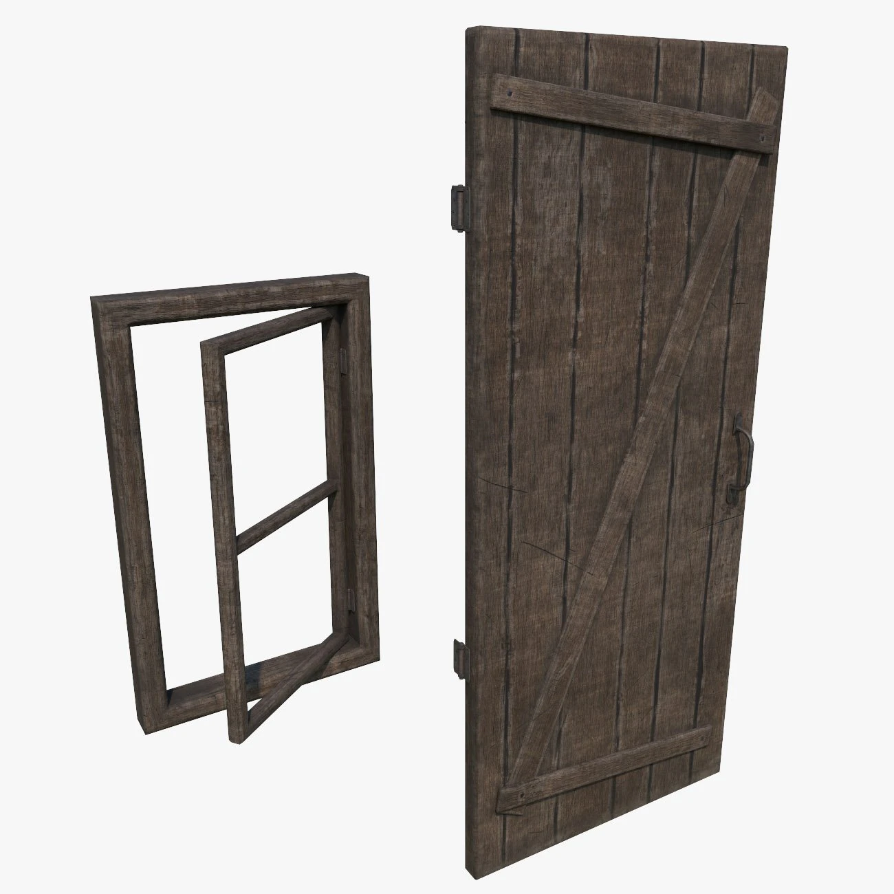 medieval door and window 3D Model .c4d .max .obj .3ds .fbx .stl .blend 
