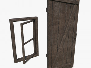 medieval door and window 3D मॉडल