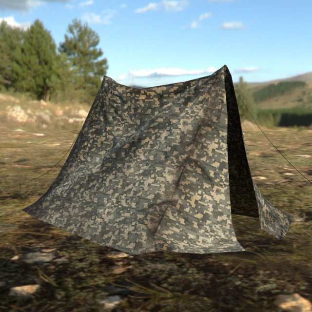 army tent 3D 模型 .c4d .max .obj .3ds .fbx .stl .blend 