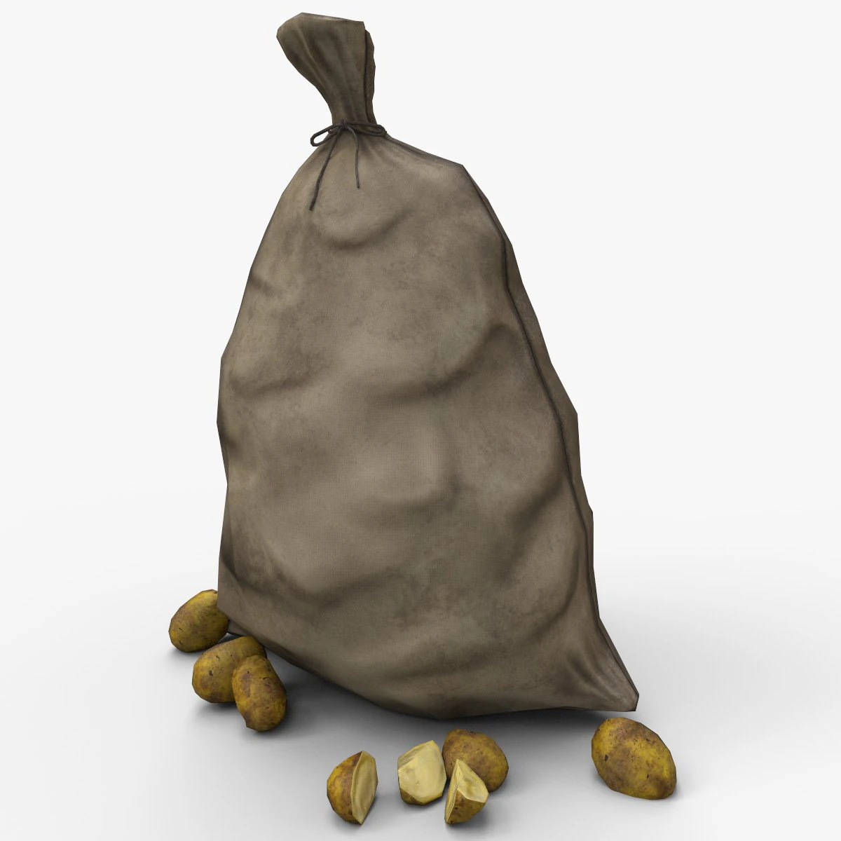 bag of potatoes 3D Model .c4d .max .obj .3ds .fbx .stl .blend