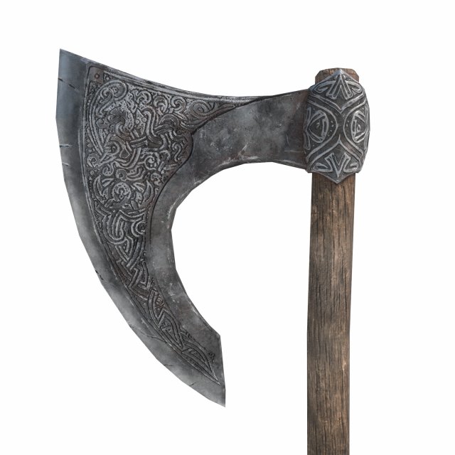 viking axe 3D 모델 .c4d .max .obj .3ds .fbx .stl .blend 