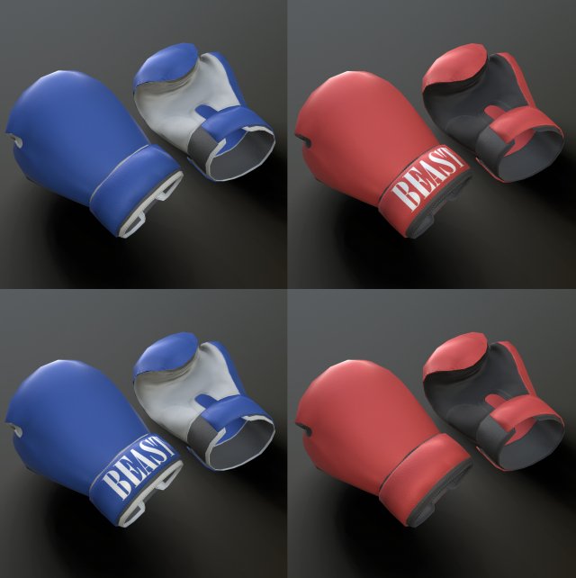 boxing gloves 3D Model .c4d .max .obj .3ds .fbx .stl .blend 