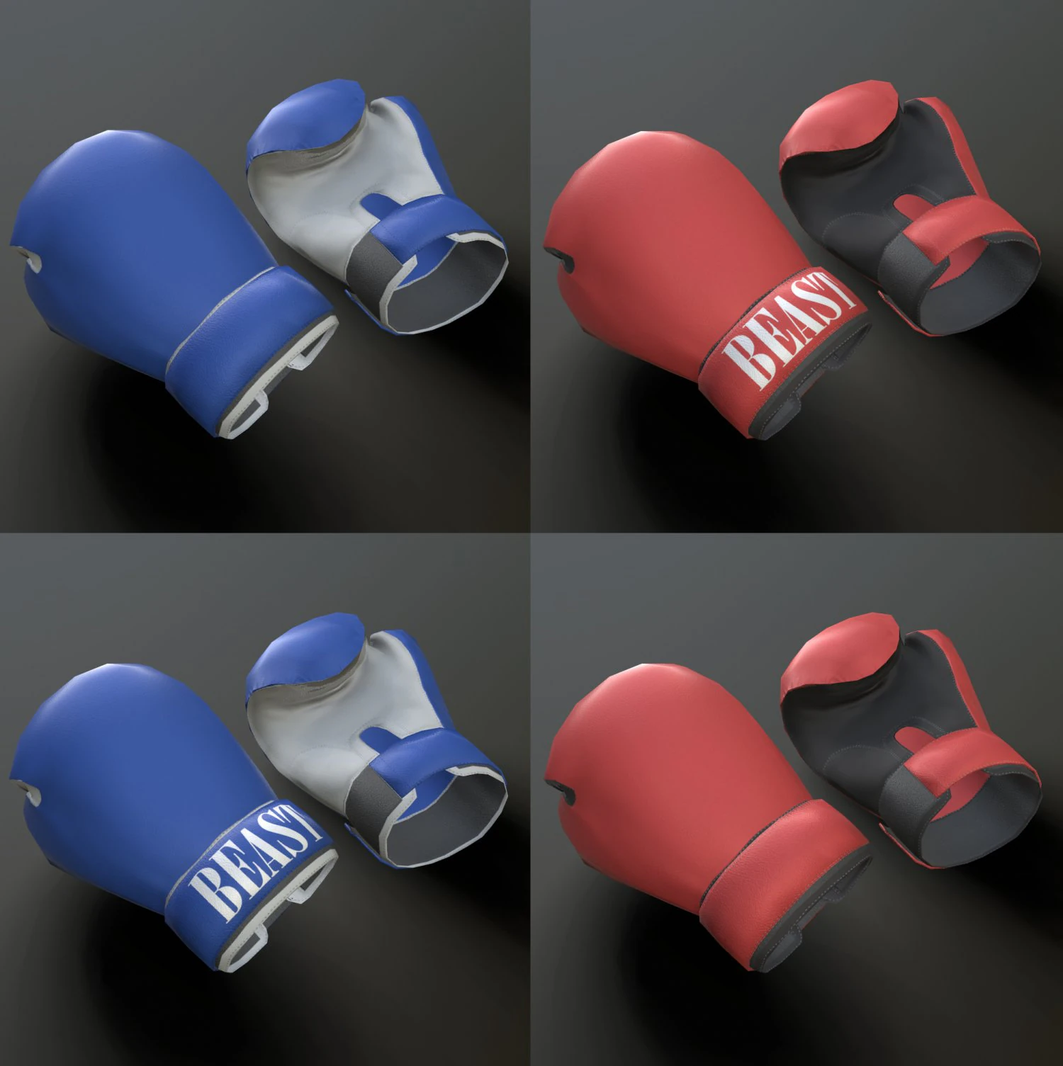 boxing gloves 3D Model .c4d .max .obj .3ds .fbx .stl .blend 