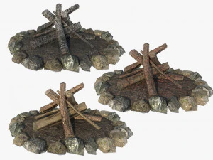 たき火 3Dモデル