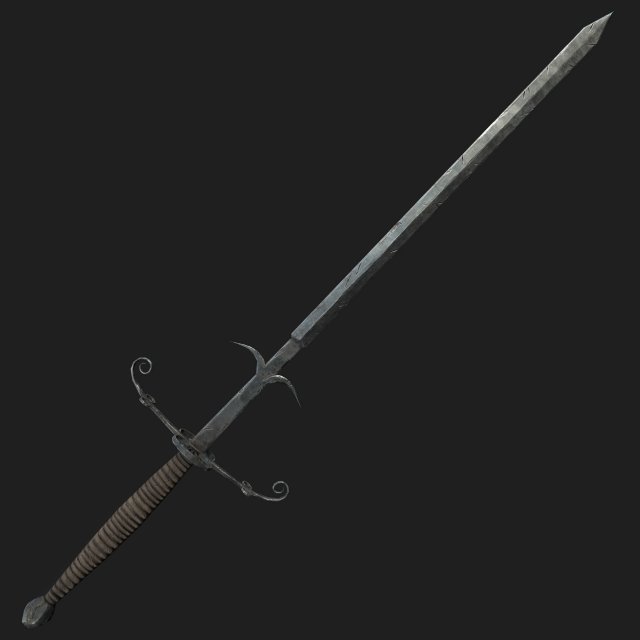 bastard sword Model 3D .c4d .max .obj .3ds .fbx .stl .blend 