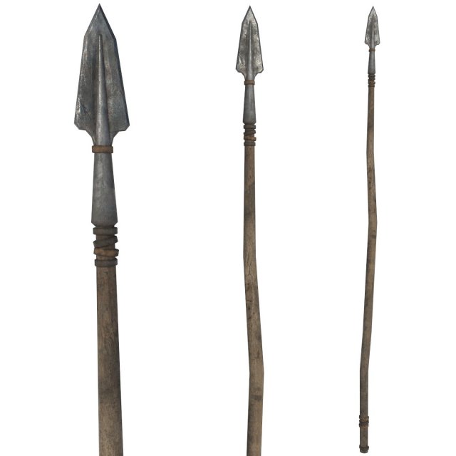 spear low-poly 3D मॉडल .c4d .max .obj .3ds .fbx .stl .blend 
