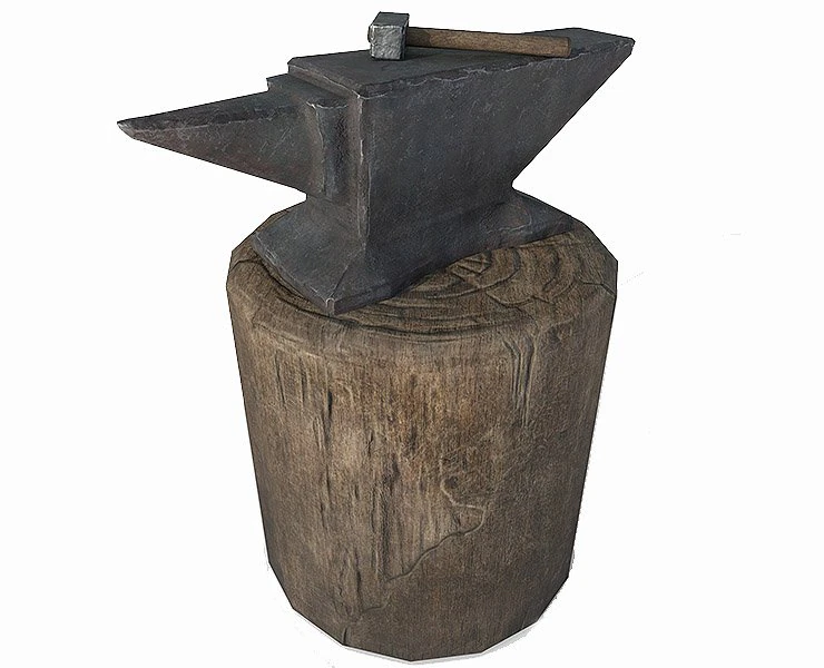 anvil and sledgehammer 3D Model .c4d .max .obj .3ds .fbx .stl .blend 