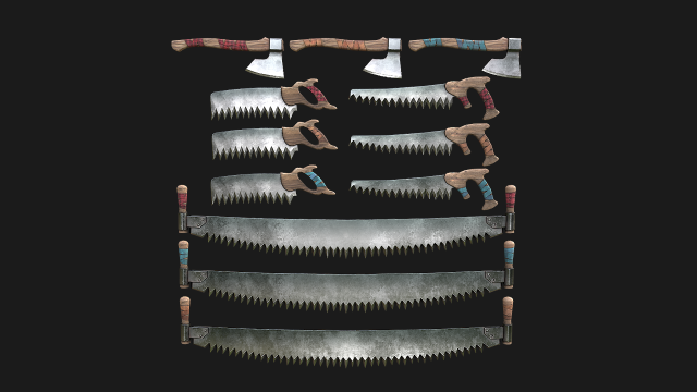 Foresters Set of tools 3D Модель .c4d .max .obj .3ds .fbx .stl .blend 