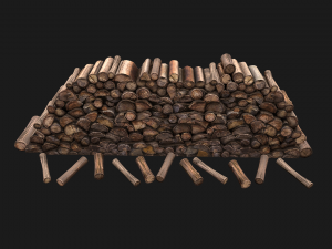 Big Pile of wood Modelo 3D