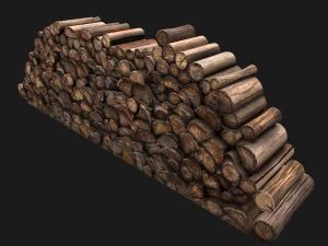 Big Pile of wood 3D Model