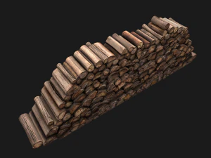 Big Pile of wood 3D Model