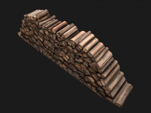 Big Pile of wood 3D Model
