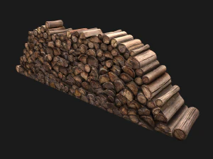 Big Pile of wood 3D Model