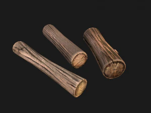Big Pile of wood 3D Model