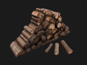 Firewood Pile Pack Wood log Lumberjack Set 3D Model