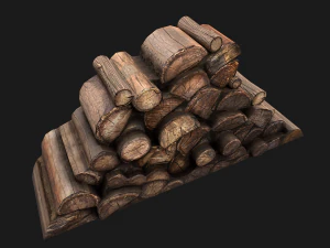 Firewood Pile Pack Wood log Lumberjack Set 3D Model