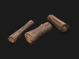 Firewood Pile Pack Wood log Lumberjack Set 3D Model