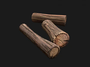 Firewood Pile Pack Wood log Lumberjack Set 3D Model