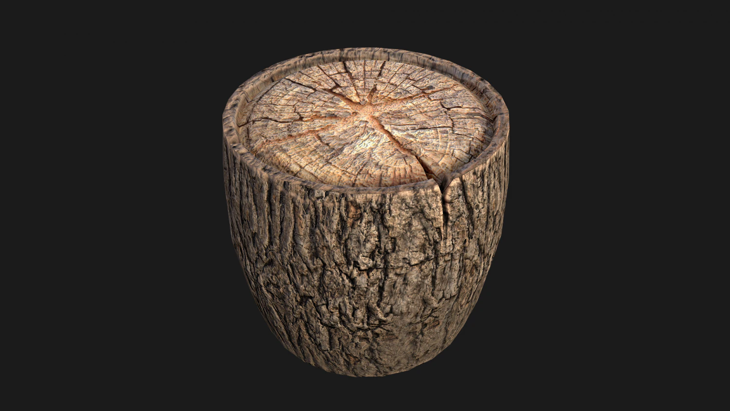 Wooden Stump 3D Model .c4d .max .obj .3ds .fbx .stl .blend 
