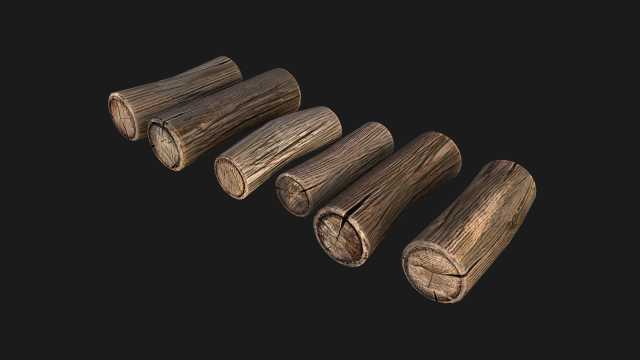Firewood 3D Model .c4d .max .obj .3ds .fbx .stl .blend 